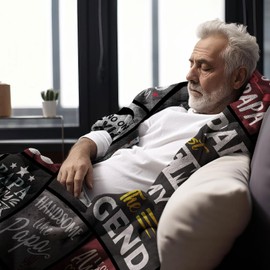 ecarco Papa Gifts for Christmas - Xmas Gifts for Papa - Papa Gift - Papa Birthday Gifts from Grandchildren - Gift for Papa from Granddaughter, Grandson, Grandkids - Best Papa Gift Blanket 60" X 50"