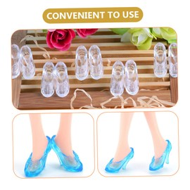 60 Pairs Mini Crystal Slipper Crystal Glass Slipper Doll Shoes Toys for Kids Gnome Shoes Integrity Dolls Dolls Doll High Heels Kid Toys Doll Abs Child Miniature