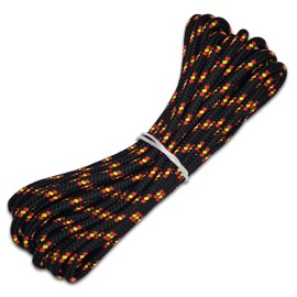 10mm Poly Braided Rope – 10m of Black Line Cord – Reliable and Resilient Paracord for Multiple Tasks – Lightweight Braided Cord – Ideal for Camping, Dock Lines, Sailing, Construction Set by MYPURECORE