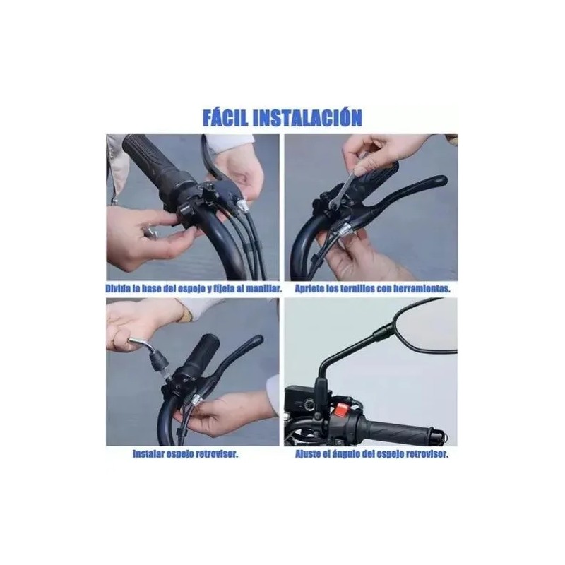 2pz Base Soporte For Espejo Rosca 8mm 10mm Manubrio 7/8