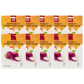 HS BOTANICAL FIT Honey Sheet Mask – Korean Face Mask with Aloe, Hyaluronic Acid & Honey Extract – Hydrating & Soothing – 0.8 oz – Made in Korea (Apple, 1 count(pack of 10))