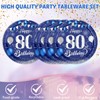 Blue 80th Birthday Decorations for Men Navy Blue Silver Happy