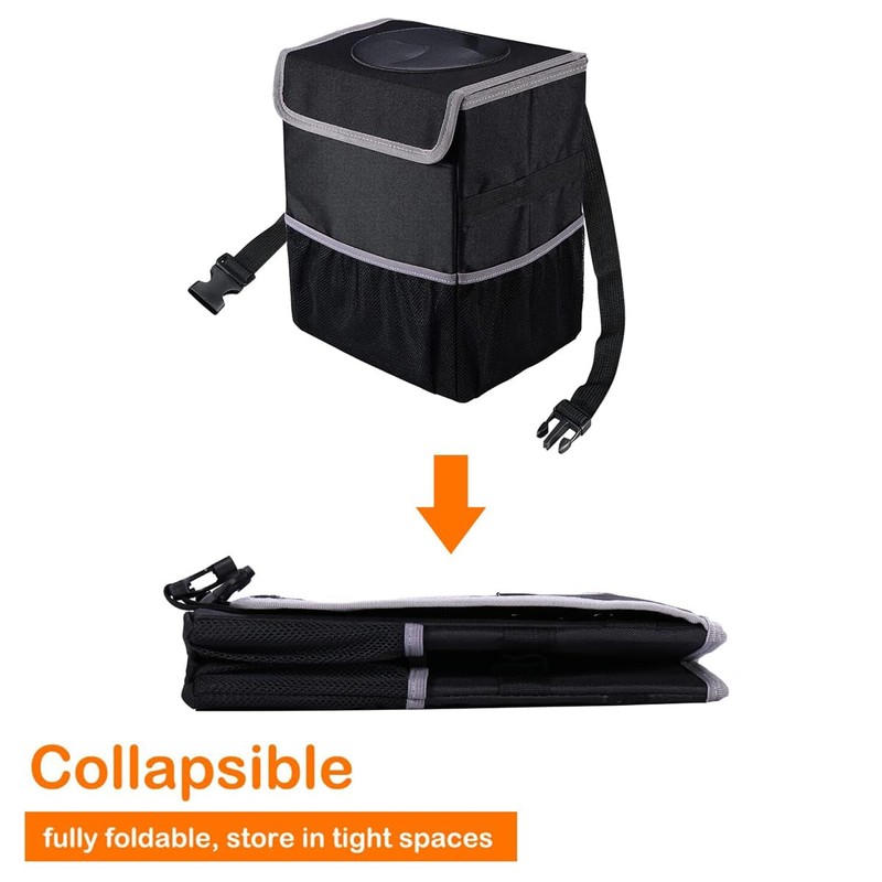 AIMALL Hanging Car Storage Box, Multifunctional Foldable Car Trash Can