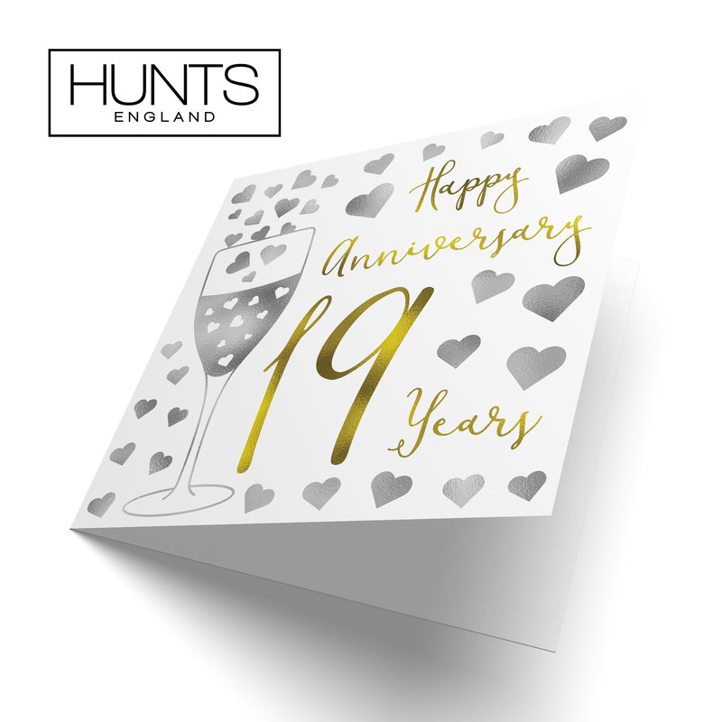 Hunts England - 19th Wedding Anniversary Card - Happy Anniversary