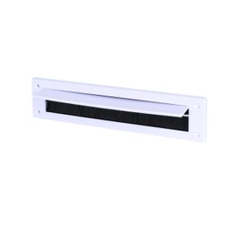 Internal Letter Box Draught Excluder Cover With Brushes & Flap - White PVC