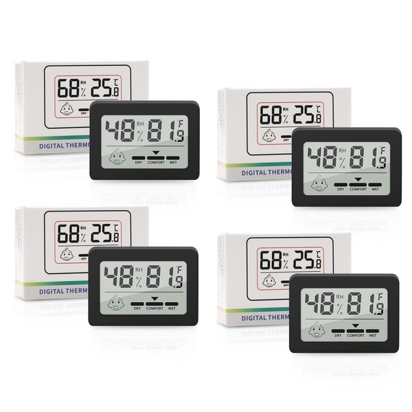 Mini Thermometer Hygrometer Indoor Room Thermometer Humidity Meter LCD Digital