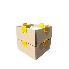 12 x Cardboard Clips / Cardboard Tab Holder Clip for Folding Boxes Easy Removal and Filling Made of HDPE Extremely Stable