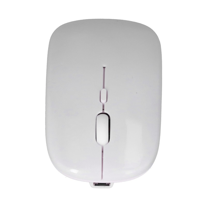 Wireless Mouse Rechargeable DualMode 2.4G Ergonomic Mute Optical Computer Accessories(White