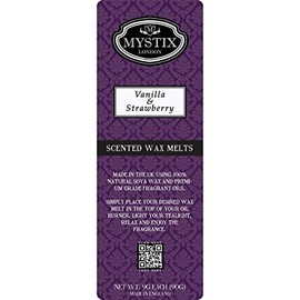 Mystix London | Vanilla & Strawberry - Wax Melts Clamshell 90g (10 Cubes) | 100% Natural SOYA Wax | Long-Lasting Fragrance for Aromatherapy & Soothing Atmosphere