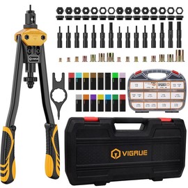 VIGRUE 16'' Rivet Nut Tool Kit Nutserts Rivnut Hand Tool Set with 15PCS Metric & Inch Mandrels M3 to M12, 6-32 to 1/2-13 and 300PCS Metric & SAE Rivet Nuts Assortment Telescoping Magnetic hardware - Color: 16'' Rivet Nut Tool Set