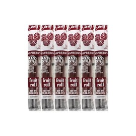 Fruit Roll Raspberry Flavor - 0.75 oz Individually Wrapped Rolls (Pack of 6) - Delicious Gluten-Free Snack, Made with Real Fruit, Perfect for Kids and Adults