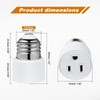 3 Prong Light Socket to Outlet Adapter, E26/E27 Screw in