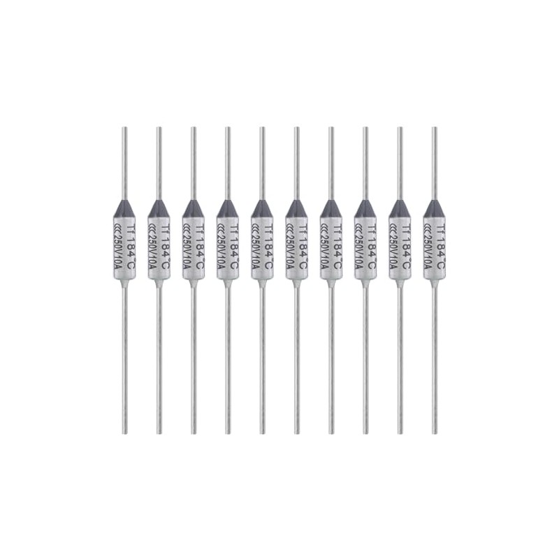 ALLECIN 10PCS 184 Degrees Celsius Thermal Fuse 10A 250V AEC184E