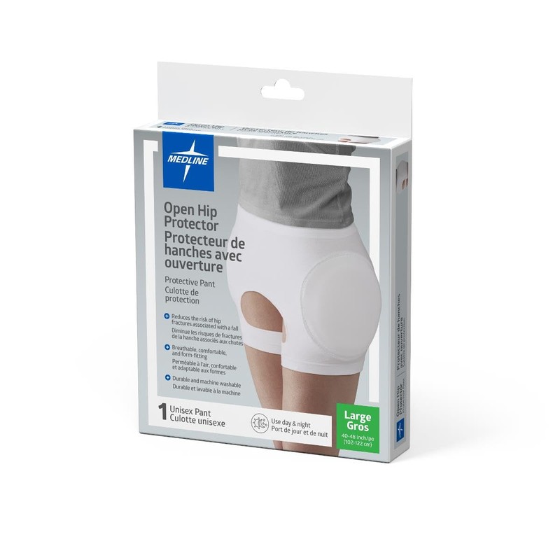 Medline Premium Hip Protector Underpants with Pads, Large