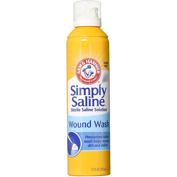Arm & Hammer Simply Saline Wound Wash Helps Remove Dirt and Debris, 7.1 Fl Oz (Pack of 4)