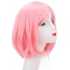 Unbranded Short Pink Bob Wig Headgear Fluffy Short Straight Bob