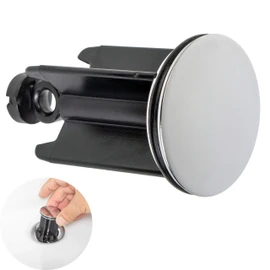 Universal Sink Plug, Diameter 40 mm, Chrome Drain Plug, Made of Brass, with Extra Rubber Seal, for Bathroom Sinks and Bidets, Height-Adjustable Plug, Rustproof and Leak-free, Drain Plug