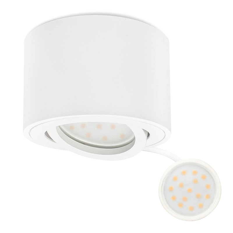 KYOTECH LED Surface-Mounted Spotlight, Flat, Swivelling, Surface-Mounted Spotlight, Including 5