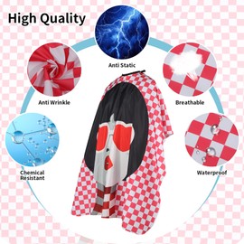 Professional Hair Cutting Cape with Neck Duster Brush, Waterproof Salon Barber Cape with snaps, Barber Accessories for Men, Women and Kids(Fashionable Woman)