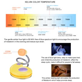 HONGUT Kids Rechargeable Book Light, Clip on Reading Light for Kid, Kids Reading Lights, Amber Book Light for Reading in Bed, 2 Lighting Modes, Blue Light Blocking, Bookmark Light for Bookworms-Yellow