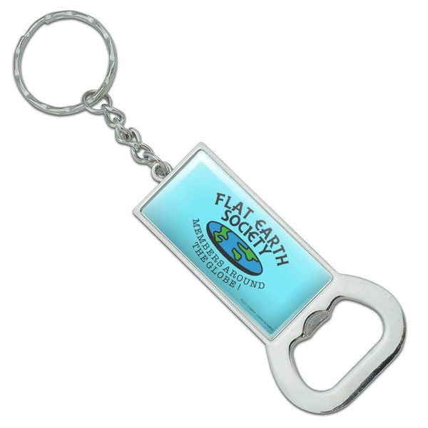 Flat Earth Society Members Around the Globe Funny Humor Keychain