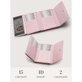 Lazarotti Bologna Large Leather Women's Wallet | Large Zip Compartment, 15 Card Slots, RFID Protection | 14 x 10 x 3.5 cm (2 Widths Adjustable), rose, Classic