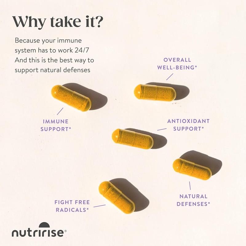 Immunity Complex Supplement – Vitamins C, E, B6, Zinc, Turmeric,