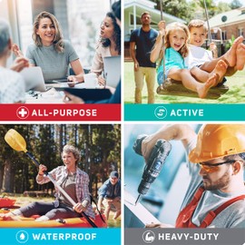 Care Science Variety Bandages Pack, 300 ct Bulk Assorted Sizes | Includes Active, All-Purpose, Waterproof, Heavy-Duty | Breathable Protection for First Aid