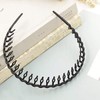 Teppylony 2 Pcs Women's Lady Black Elastic Plastic Hairband Wavy