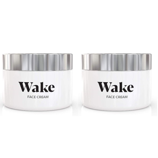 Wake Skincare Face Cream - Effective Anti Wrinkle Moisturiser - Contains Natural Antioxidants & Active Anti-Ageing Properties to Reduce Fine Lines & Wrinkles - 50ml (2 Pack)
