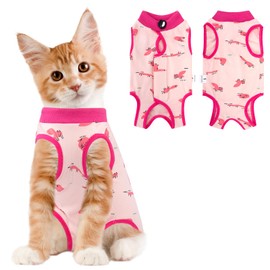 Cat Recovery Suit Female, Breathable Cat Onesie After Surgery Female for Abdominal Wounds or Skin Diseases, Surgery Recovery Suit Kitten Onesie After Spay Wear Anti Licking