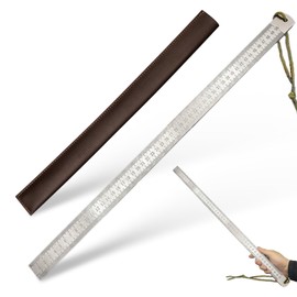 Heavy Duty Ruler 20 Inch & 50cm - Metric & Millimeter Ruler, Stainless Steel Ruler 0.2" Thick Metal Straight Edge with Metric Markings for Construction, Office, DIY (3mm)