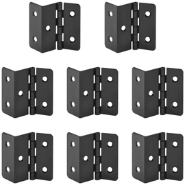 8 PCS Three Fold Hinges – Durable Metal Folding Hinges (Black)