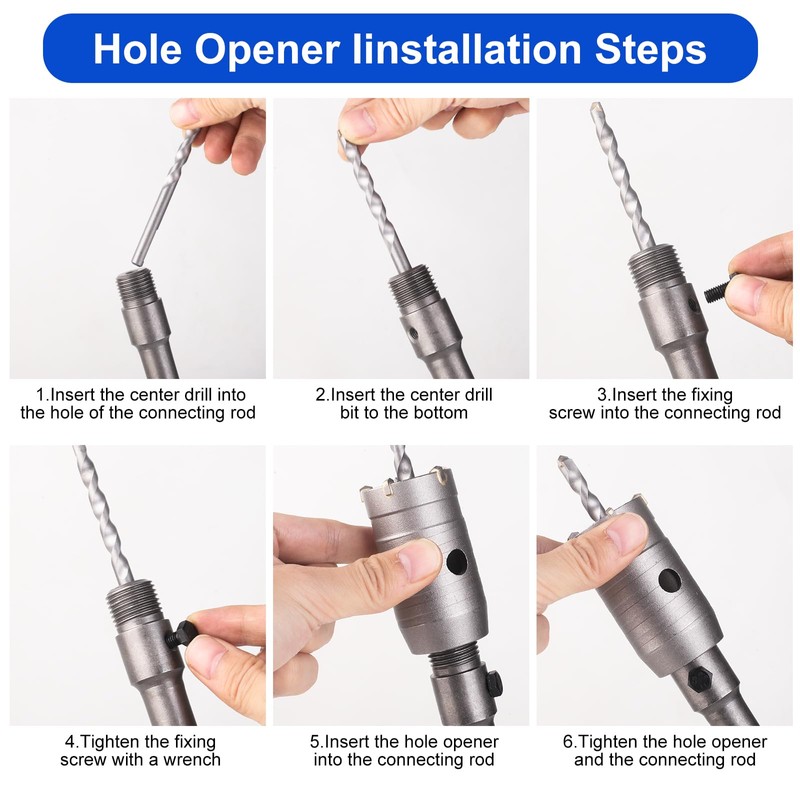 MAXAZTEX Dry Core Drill Bit Set for Concrete 6 Pieces