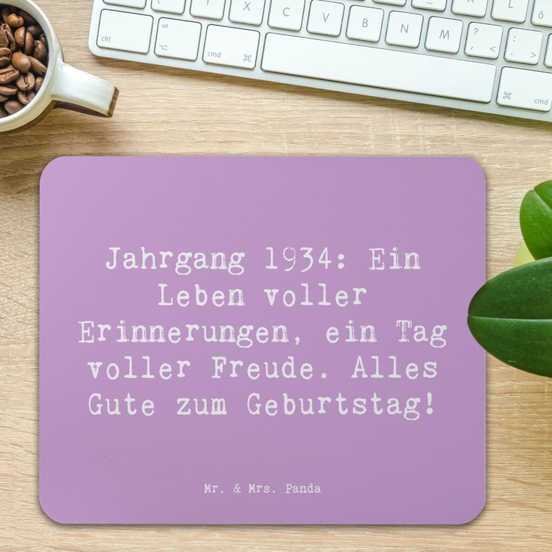 Mr. & Mrs. Panda Mauspad Spruch 1934 Geburtstag - Geschenk,