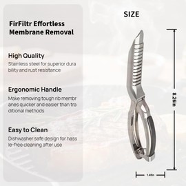 FirFiltr Rib Prep Tool Pro,Stainless Steel Rib Membrane Removal Tool,Professional Boning Tongs Rib Prep Tool for BBQ Enthusiasts,Ergonomic Handle for Easy Membrane Removal(1 PCS)