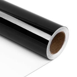 NESCCI Black Metallic Wrapping Paper, Solid Color Paper,Gift Wrapping Paper,Perfect for Wedding,Valentine's Day,Birthday, Christmas,Baby Shower,DIY Bouquet (17.5 Inches X 32.8 Feet)