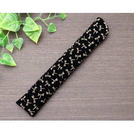 Matsumi Kogei Folding Fan Holder, 9.3 inches (23.5 cm), Inden Style Dragonfly, White