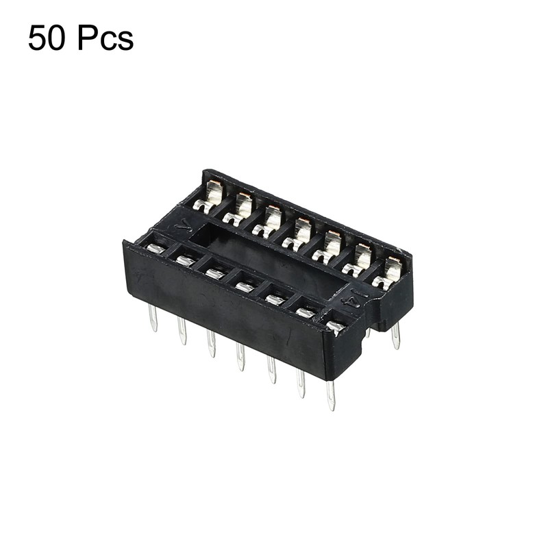 sourcing map DIP IC Chip Socket Adapter Flat Pin 14P