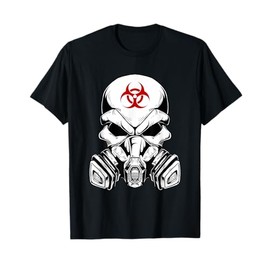 Biohazard Skull With Gas Mask - Creepy Evil Skull Tattoo T-Shirt