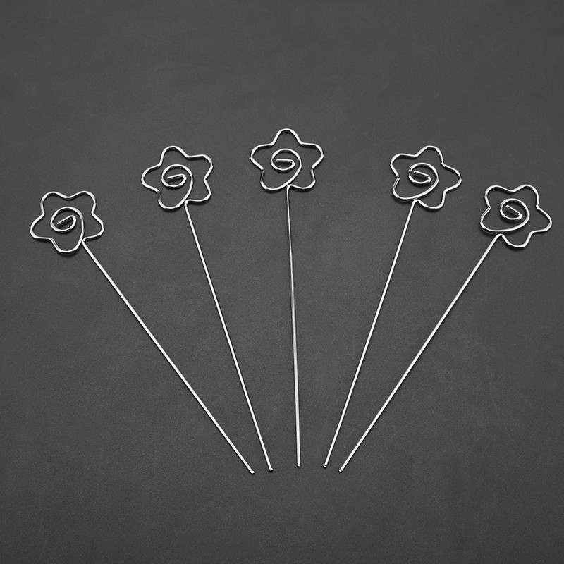 100Pcs DIY Flower Shape Metal Wire Memo Card Photo Picture