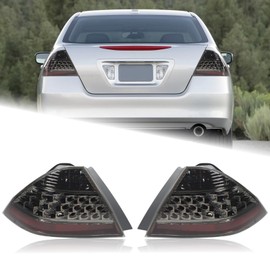 KAMDKI A Pair Smoke Black Tail Light Fit for 2006 2007 Honda Accord LX EX EXL Sedan 4-Door Rear Lamp Assembly Left Driver and Right Passenger Side W/Bulb W/O Unit Module 33551SDAA32 HO2819130
