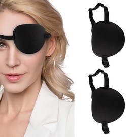 Pack of 2 medical eye patches, eye patches for eye patches, children, adult medical eye patches, amblyopia eye mask, soft indoor medical eyepatch, pirate eye protection, adjustable, soft