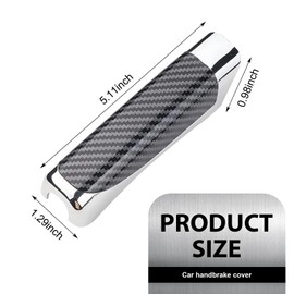 Eratus Car Handbrake Cover, Carbon Fiber Decorative Anti-Scratch Protective Cover, Perfect Fit Non-Slip Comfortable Grip Self-Adhesive Cover, Universal for Most Cars Interior Accessories (Black)