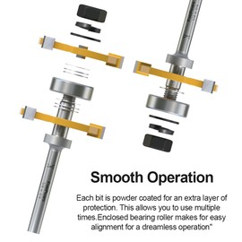 FivePears 2 Pieces of Tongue and Groove Router Bits Set with 1/4" Shank,3 Teeth T Shape Wood Milling Cutter Woodworking Tool