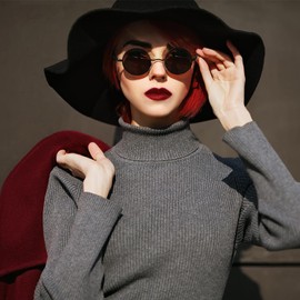 Round Sunglasses Men Women,70s Lennon Hippie Glasses Polarised Shades Retro Circle Sun Glasses