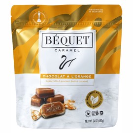 Béquet Caramel - Chocolat A L'Orange - Caramel Candy Individually Wrapped - Made in Montana - Kosher (Star D) and Gluten Free - 24oz Resealable Pouch