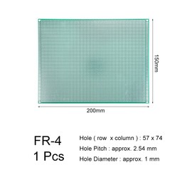 sourcingmap 1pcs 15x20cm Double Sided PCB Board Universal Printed Circuit Proto Board for DIY Soldering Electronic Projects Practice Test Circuit