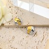 Two-Tone Statement Stud Earrings, Silver and Gold Circle Design, Modern