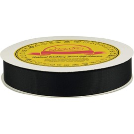 LEEQE Black Grosgrain Ribbon 1 inch X 50 Yards Black Ribbon for Gift Package Wrapping Wreath Baby Shower and Other Projects